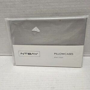 New NTBAY Pillowcases Stay Cozy Light Gray Body Cotton 20 X 54" Pillow Cover